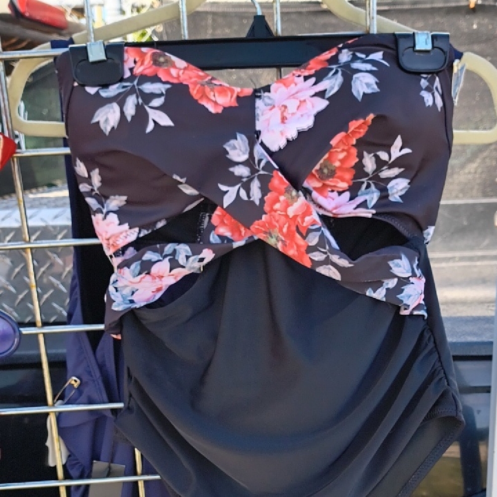 Floral Black Swimsuit